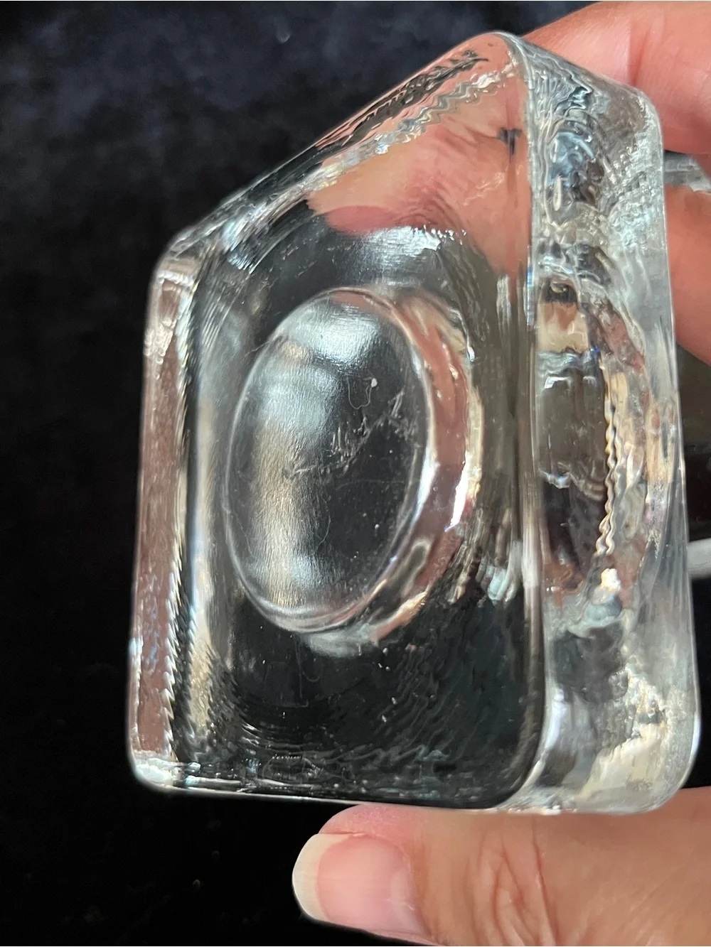 Set of 2 Recycled Clear Glass SquareVotive Candle Holders